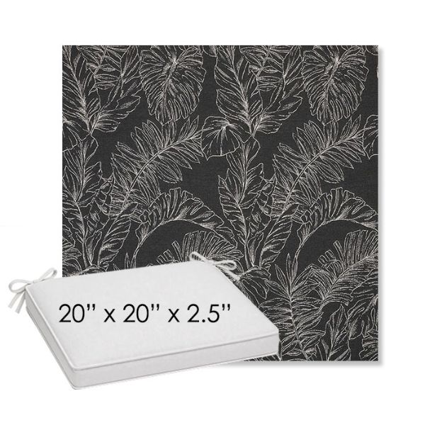 Picture of Palma Shadow | Sunbrella® 20" x 20" Outdoor Dining Cushion