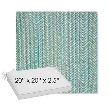 Picture of Posh Aqua | Sunbrella® 20" x 20" Outdoor Dining Cushion