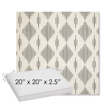 Picture of Spinner Diamond Onyx | Sunbrella® 20" x 20" Outdoor Dining Cushion