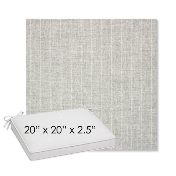 Picture of Ticking Fog | Sunbrella® 20" x 20" Outdoor Dining Cushion