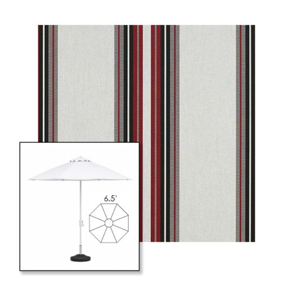 Picture of Burgundy Black White | 6.5' Fiberglass Patio Umbrella Sunbrella® Awning Fabric