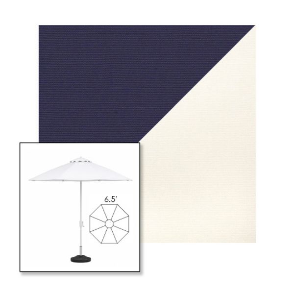 Picture of Captain Navy White | 6.5' Fiberglass Patio Umbrella Sunbrella® Awning Fabric