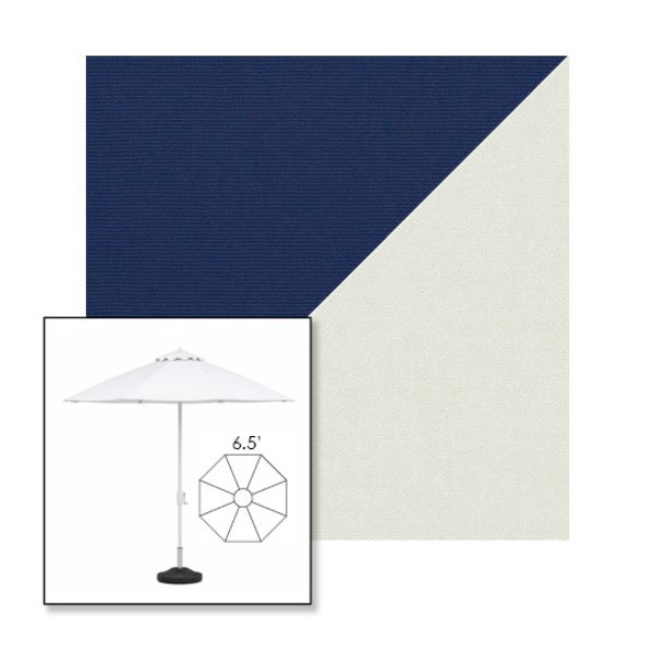Picture of Marine Blue Silver | 6.5' Fiberglass Patio Umbrella Sunbrella® Awning Fabric