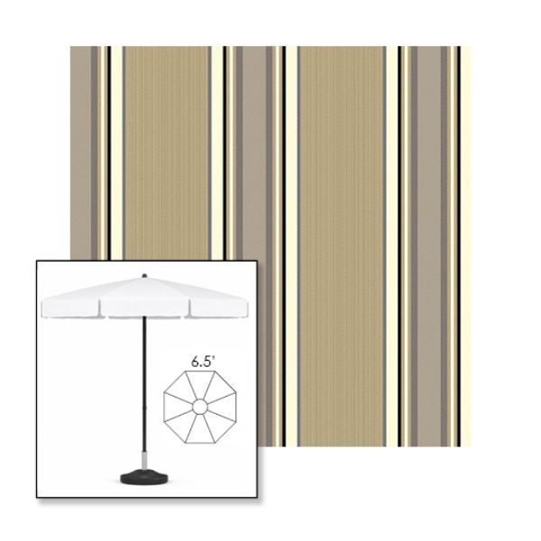 Picture of Emblem Beige | 6.5' Fiberglass Patio Umbrella Sunbrella® Awning Fabric
