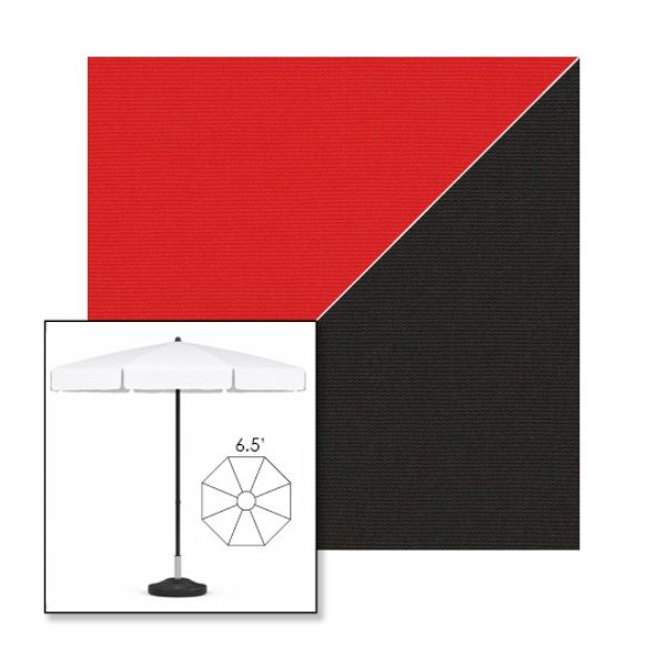 Picture of Logo Red Black | 6.5' Fiberglass Patio Umbrella Sunbrella® Awning Fabric