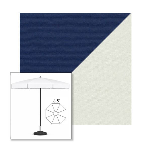 Picture of Marine Blue Silver | 6.5' Fiberglass Patio Umbrella Sunbrella® Awning Fabric