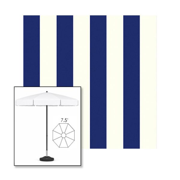 Picture of Beaufort Captain Navy | 7.5' Fiberglass Patio Umbrella Sunbrella® Awning Fabric