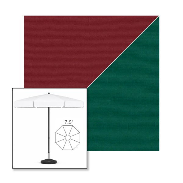 Picture of Burgundy Forest Green | 7.5' Fiberglass Patio Umbrella Sunbrella® Awning Fabric