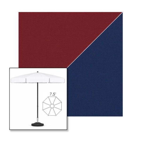 Picture of Burgundy Marine Blue | 7.5' Fiberglass Patio Umbrella Sunbrella® Awning Fabric