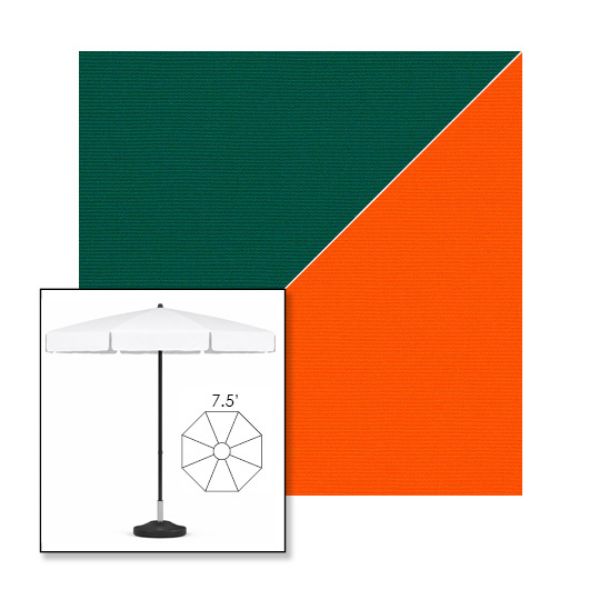 Picture of Forest Green Orange | 7.5' Fiberglass Patio Umbrella Sunbrella® Awning Fabric