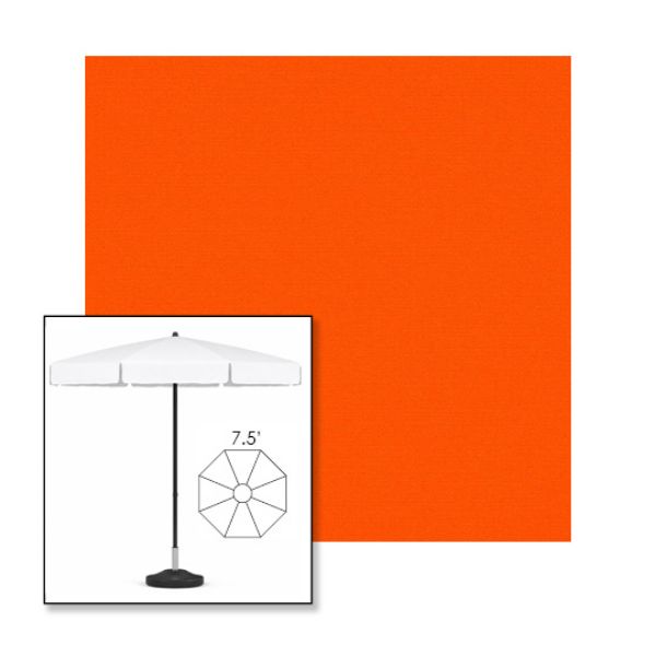 Picture of Orange | 7.5' Fiberglass Patio Umbrella Sunbrella® Awning Fabric