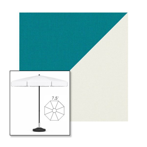 Picture of Turquoise Natural | 7.5' Fiberglass Patio Umbrella Sunbrella® Awning Fabric