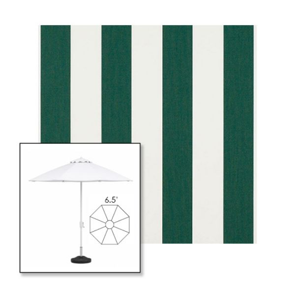 Picture of Beaufort Forest Green Natural | 6.5' Fiberglass Market Umbrella Sunbrella® Awning Fabric