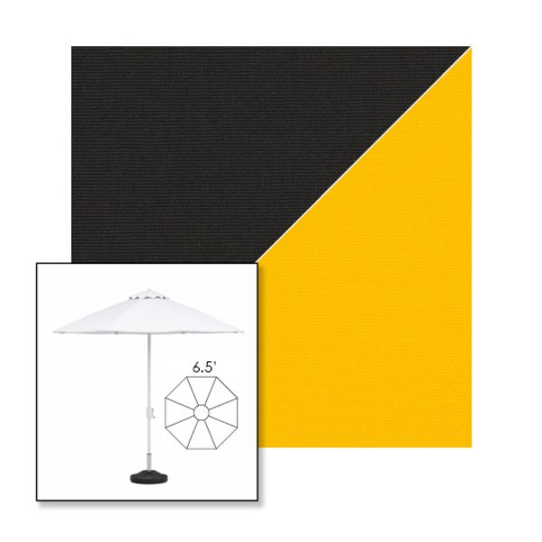 Picture of Black Yellow | 6.5' Fiberglass Market Umbrella Sunbrella® Awning Fabric