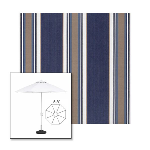 Picture of Emblem Navy | 6.5' Fiberglass Market Umbrella Sunbrella® Awning Fabric