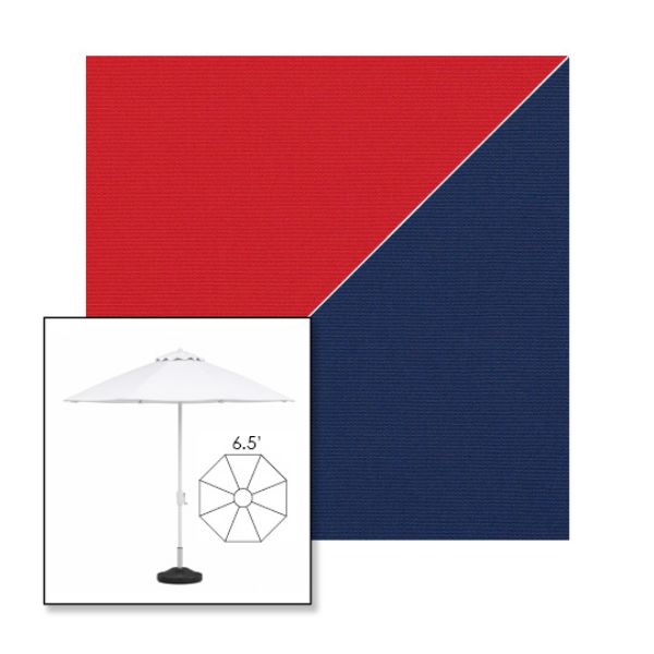 Picture of Jockey Red Marine Blue | 6.5' Fiberglass Market Umbrella Sunbrella® Awning Fabric