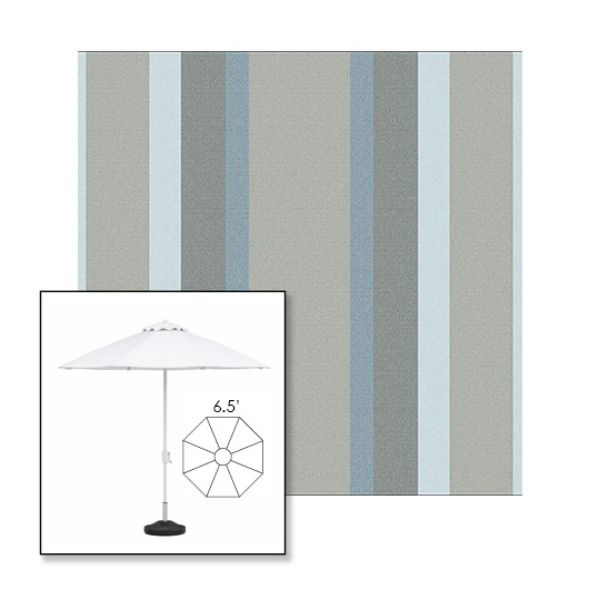Picture of Marco Blue Grey | 6.5' Fiberglass Market Umbrella Sunbrella® Awning Fabric
