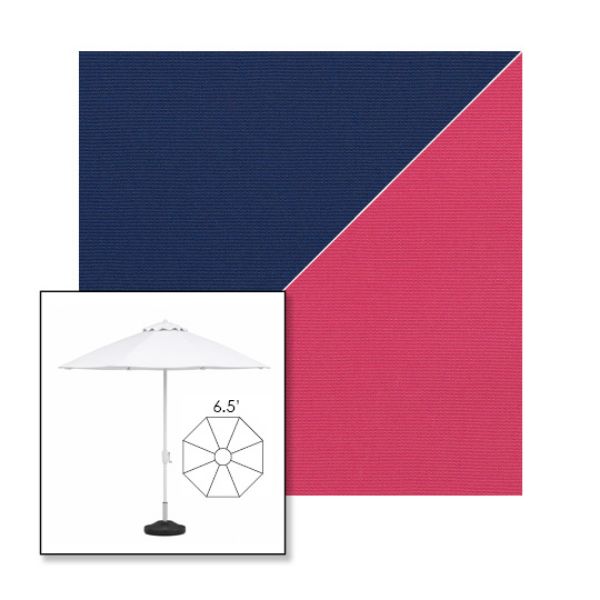 Picture of Marine Blue Pink | 6.5' Fiberglass Market Umbrella Sunbrella® Awning Fabric