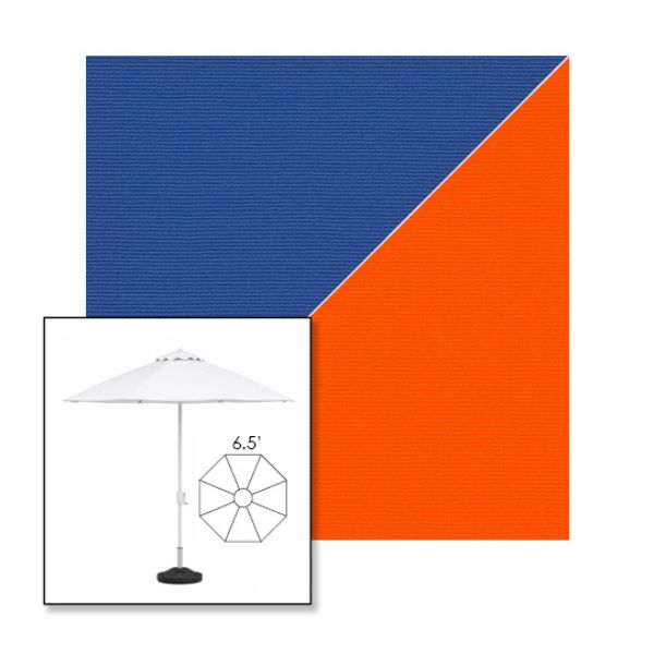 Picture of Mediterranean Blue Orange | 6.5' Fiberglass Market Umbrella Sunbrella® Awning Fabric