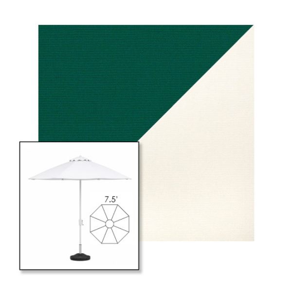 Picture of Forest Green White | 7.5' Fiberglass Market Umbrella Sunbrella® Awning Fabric