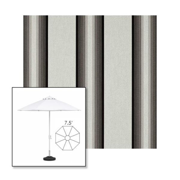 Picture of Grey Black White | 7.5' Fiberglass Market Umbrella Sunbrella® Awning Fabric