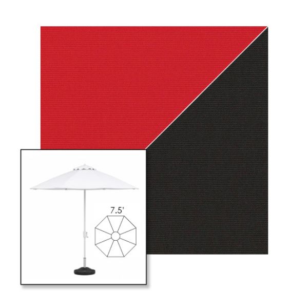 Picture of Jockey Red Black | 7.5' Fiberglass Market Umbrella Sunbrella® Awning Fabric