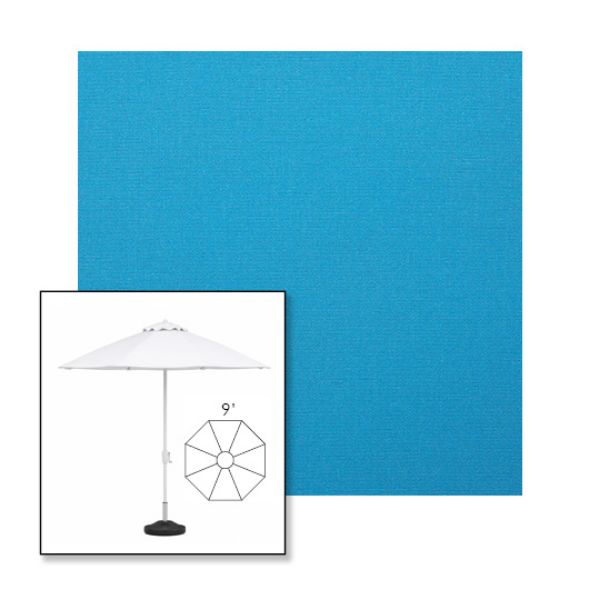 Picture of Azure | 9' Fiberglass Market Umbrella Sunbrella® Awning Fabric