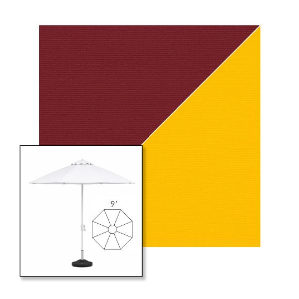 Picture of Burgundy Sunflower | 9' Fiberglass Market Umbrella Sunbrella® Awning Fabric