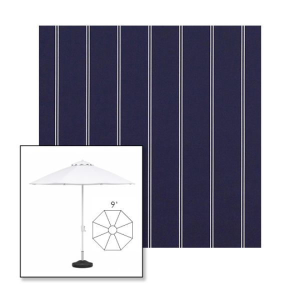 Picture of Cooper Navy | 9' Fiberglass Market Umbrella Sunbrella® Awning Fabric