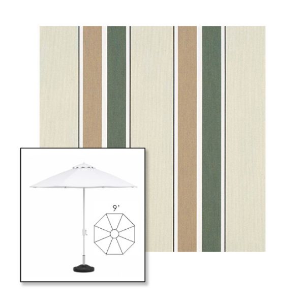 Picture of Fern Heather Beige Block | 9' Fiberglass Market Umbrella Sunbrella® Awning Fabric