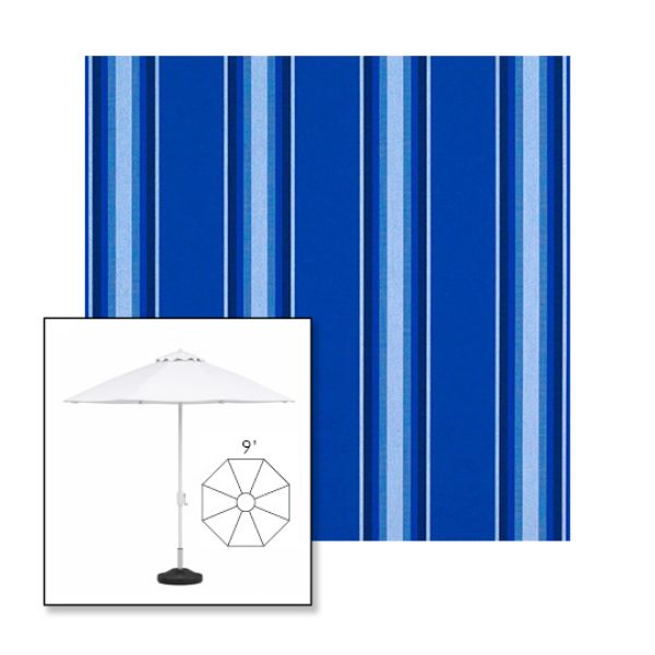 Picture of Pacific Blue Fancy | 9' Fiberglass Market Umbrella Sunbrella® Awning Fabric