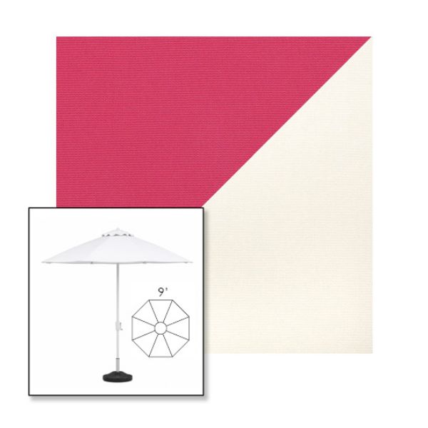 Picture of Pink White | 9' Fiberglass Market Umbrella Sunbrella® Awning Fabric