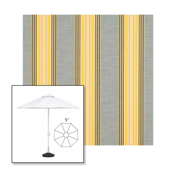 Picture of Rodanthe Metallic | 9' Fiberglass Market Umbrella Sunbrella® Awning Fabric