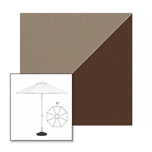 Picture of Taupe True Brown | 9' Fiberglass Market Umbrella Sunbrella® Awning Fabric