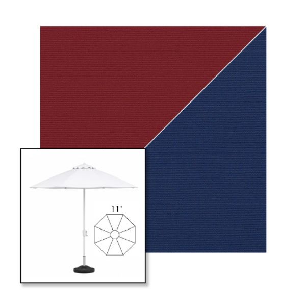 Picture of Burgundy Marine Blue | 11' Fiberglass Market Umbrella Sunbrella® Awning Fabric