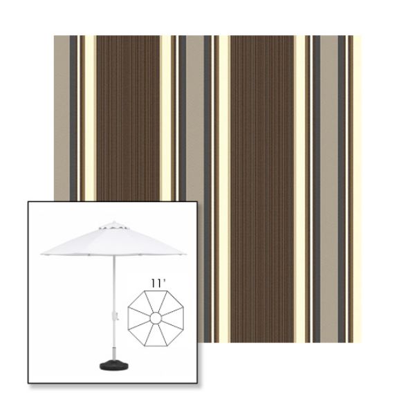 Picture of Emblem Badger | 11' Fiberglass Market Umbrella Sunbrella® Awning Fabric