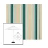 Picture of Forest Green Beige Natural Fancy | 11' Fiberglass Market Umbrella Sunbrella® Awning Fabric