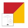 Picture of Jockey Red Yellow | 11' Fiberglass Market Umbrella Sunbrella® Awning Fabric