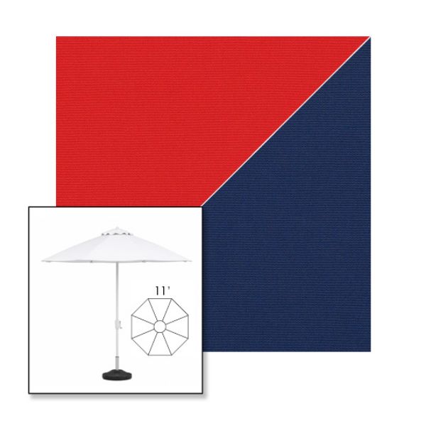 Picture of Logo Red Marine Blue | 11' Fiberglass Market Umbrella Sunbrella® Awning Fabric