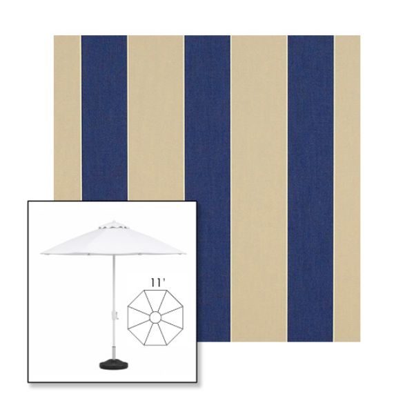Picture of Mediterranean Canvas Block | 11' Fiberglass Market Umbrella Sunbrella® Awning Fabric