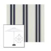 Picture of Navy Taupe Fancy | 11' Fiberglass Market Umbrella Sunbrella® Awning Fabric
