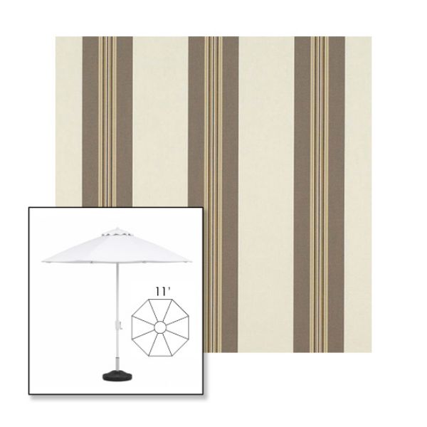Picture of Taupe Tailored | 11' Fiberglass Market Umbrella Sunbrella® Awning Fabric
