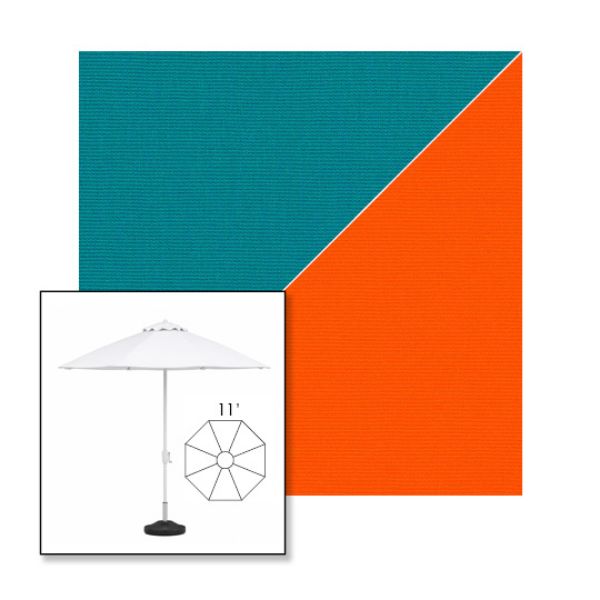 Picture of Turquoise Orange | 11' Fiberglass Market Umbrella Sunbrella® Awning Fabric