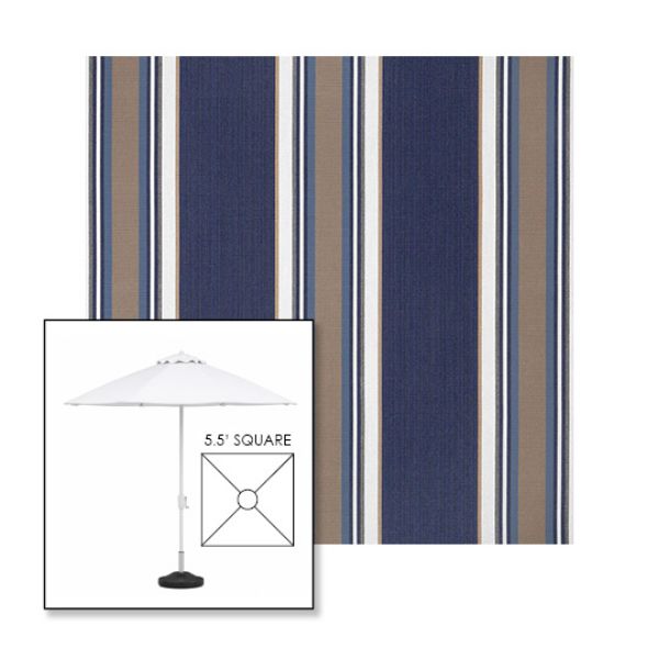 Picture of Emblem Navy | 5.5' Fiberglass Market Umbrella Sunbrella® Awning Fabric