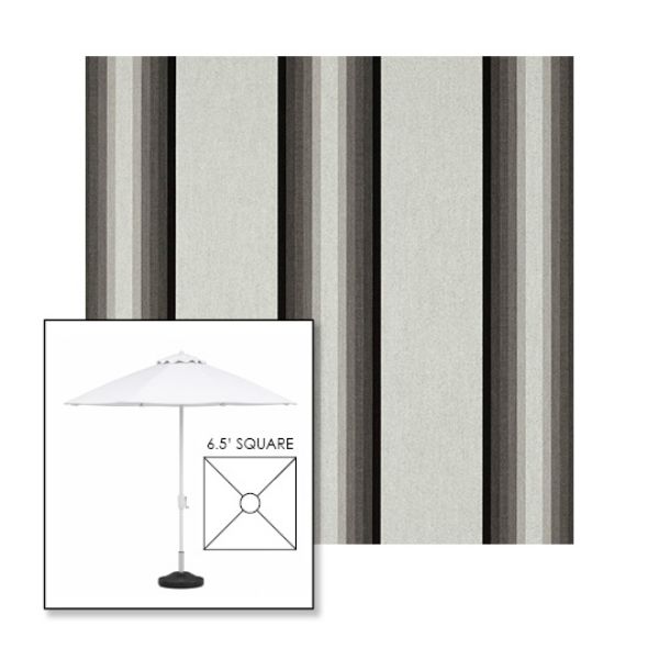 Picture of Grey Black White | 6.5' Fiberglass Market Umbrella Sunbrella® Awning Fabric