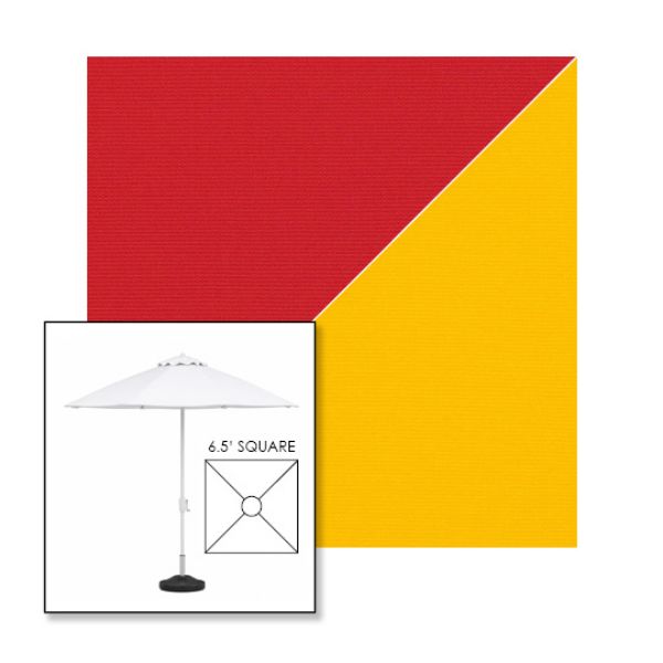 Picture of Jockey Red Yellow | 6.5' Fiberglass Market Umbrella Sunbrella® Awning Fabric