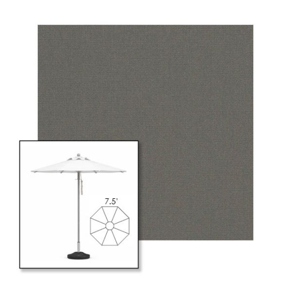 Picture of Charcoal Grey | 7.5' Heavy Duty Aluminum Market Umbrella Sunbrella® Awning Fabric