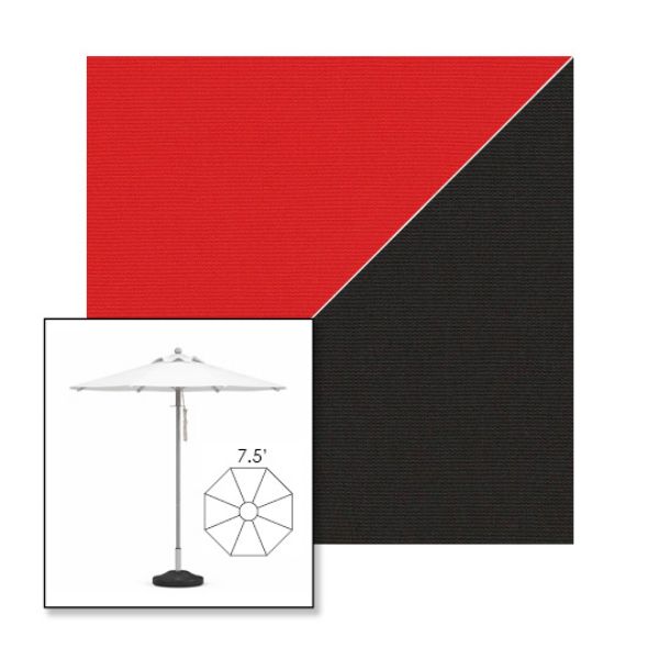 Picture of Logo Red Black | 7.5' Heavy Duty Aluminum Market Umbrella Sunbrella® Awning Fabric