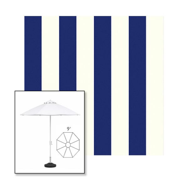 Picture of Beaufort Captain Navy | 9' Heavy Duty Aluminum Market Umbrella Sunbrella® Awning Fabric