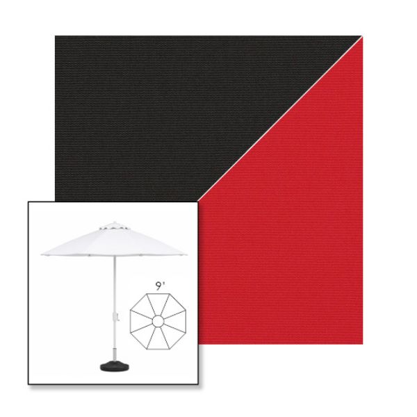 Picture of Black Jockey Red | 9' Heavy Duty Aluminum Market Umbrella Sunbrella® Awning Fabric